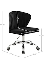 Meridian Furniture Finley Contemporary Black Velvet Swivel Office Chair with Chrome Base