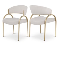 Privet Beige Linen Textured Fabric Dining Chair