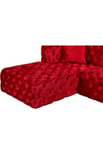 Meridian Furniture Coco 3-Piece Red Velvet Sectional Sofa with Tufting