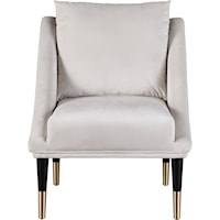 Contemporary Elegante Accent Chair Cream Velvet