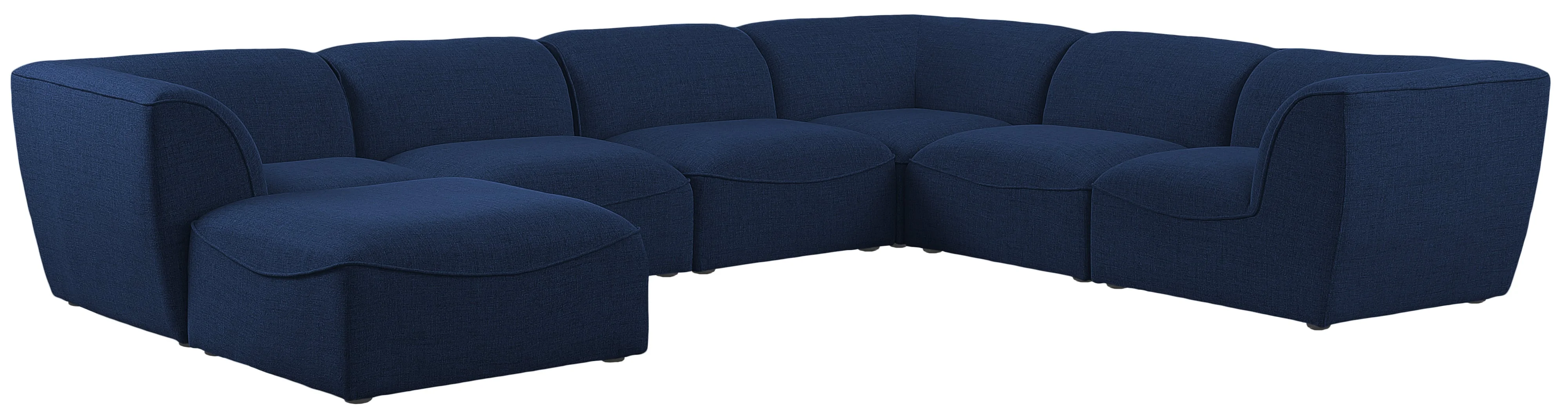 Meridian Furniture Miramar 683NavySec7A Miramar Navy Durable Linen