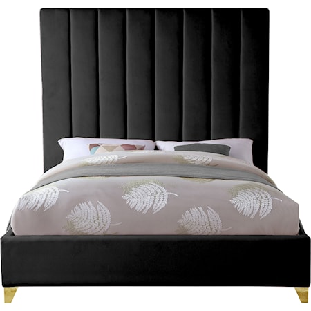 Queen Panel Bed with Channel Tufting