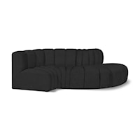 Arc Black Boucle Fabric Modular Sofa