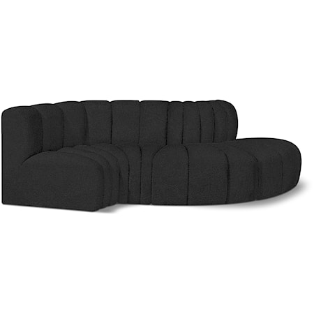Arc Black Boucle Fabric Modular Sofa