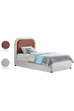 Meridian Furniture Blake Contemporary Upholstered Low-Profile Twin Bed