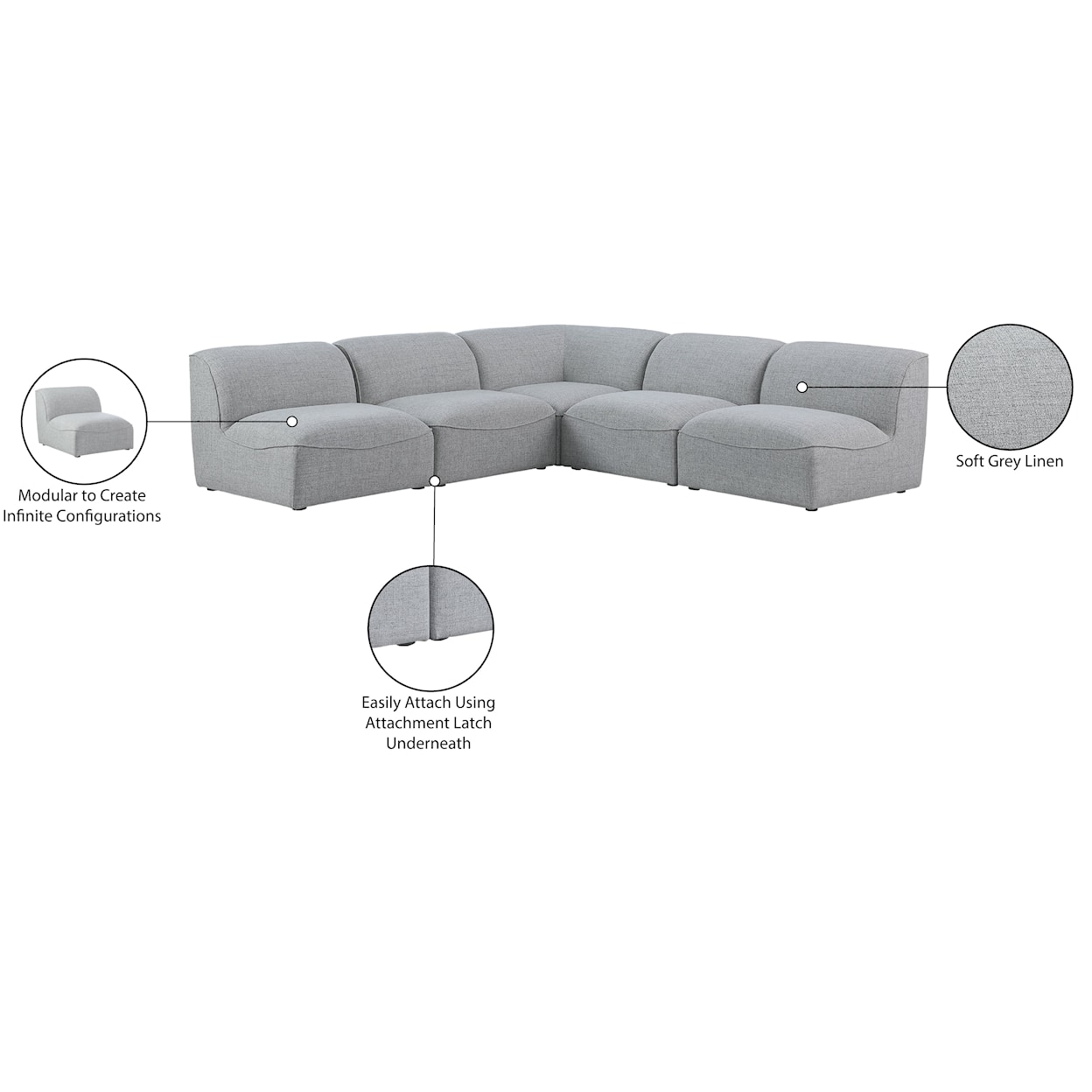 Meridian Furniture Miramar Modular Sectional