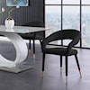 Meridian Furniture Destiny Upholstered Black Velvet Dining Chair