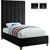Meridian Furniture Via Twin Panel Bed with Channel Tufting