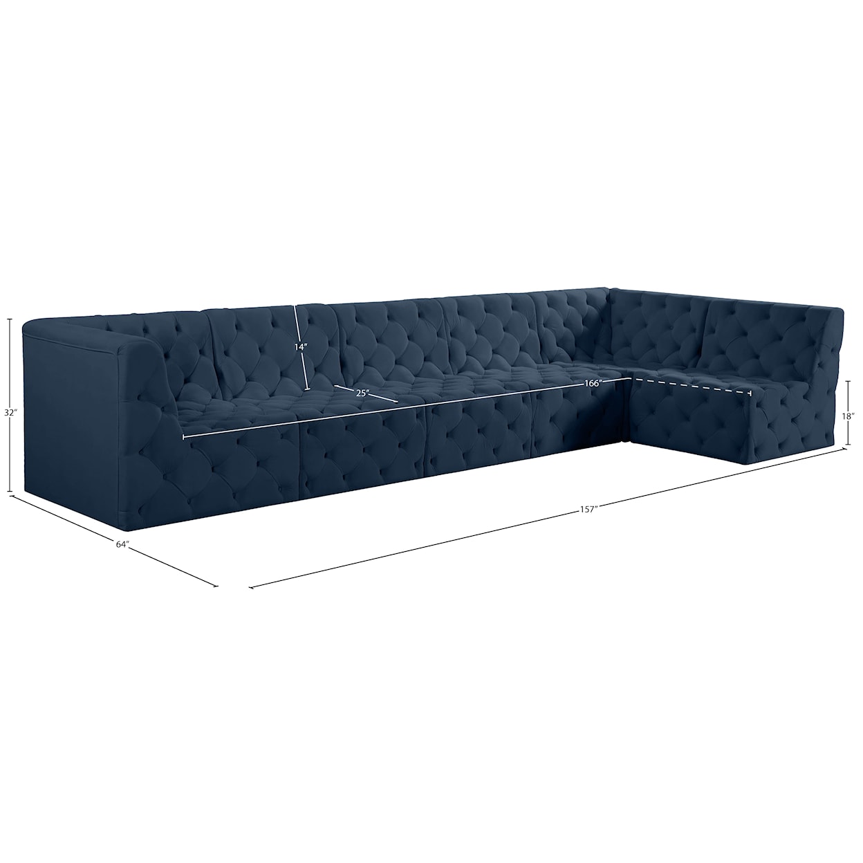 Meridian Furniture Tuft Modular Sectional