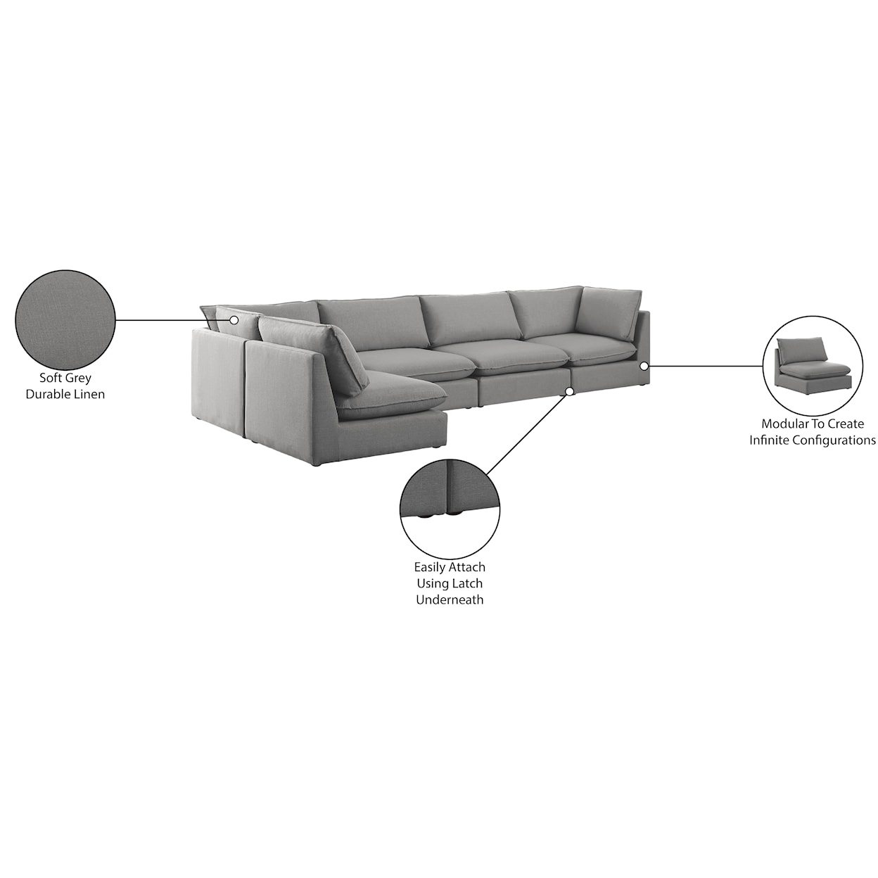 Meridian Furniture Mackenzie Modular Sectional