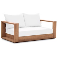 Tulum Off White Water Resistant Fabric Outdoor Loveseat