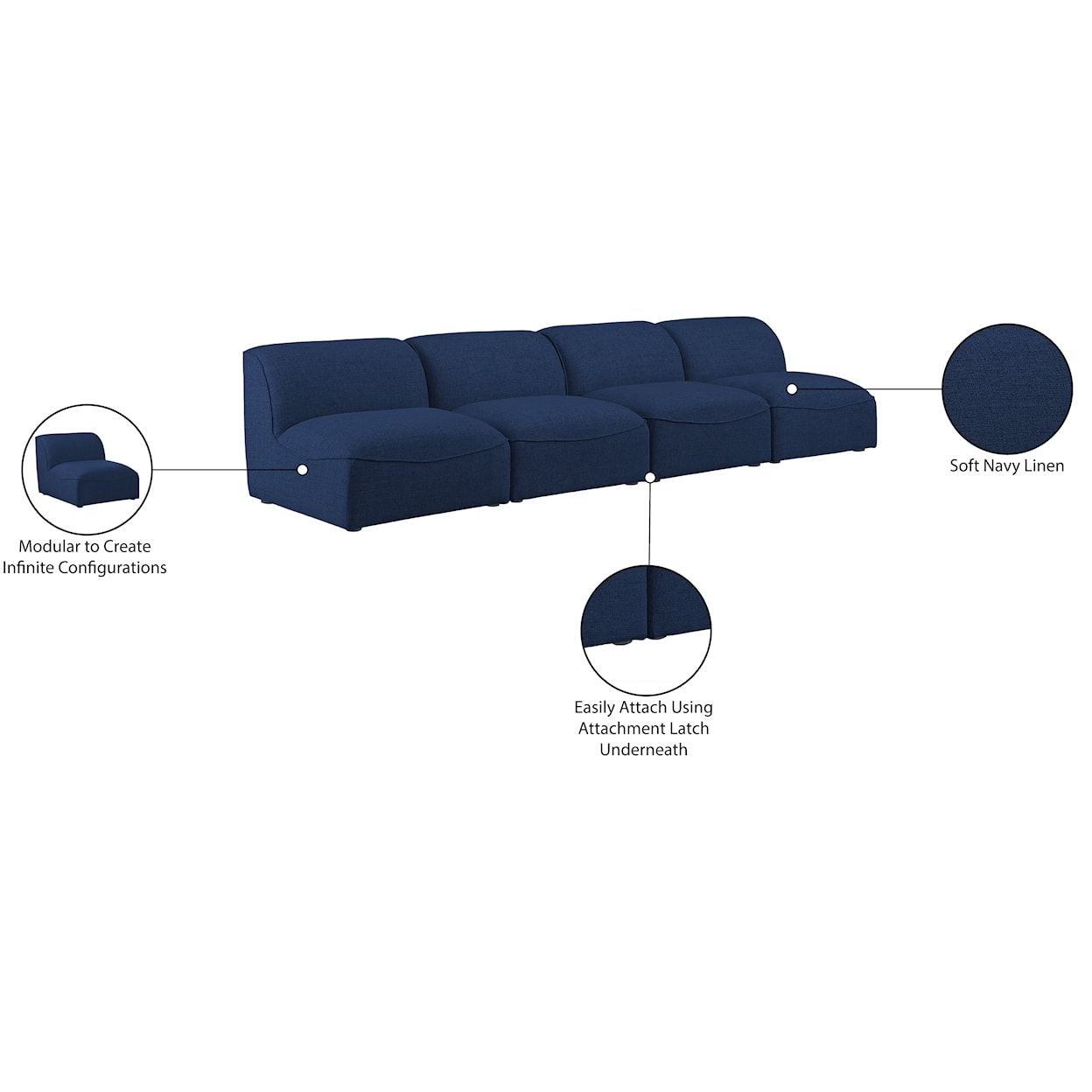 Meridian Furniture Miramar Modular Sofa