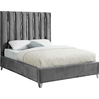 Enzo Grey Velvet Full Bed