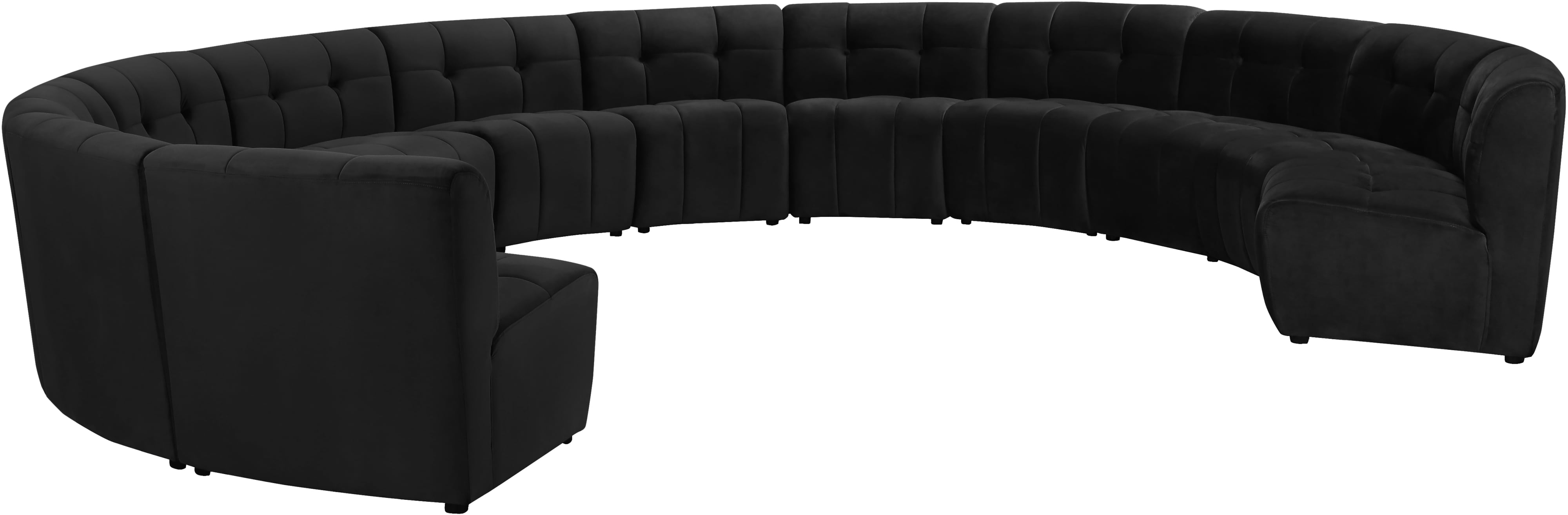 Meridian Furniture Limitless 645Black12PC Limitless Black Velvet 12pc