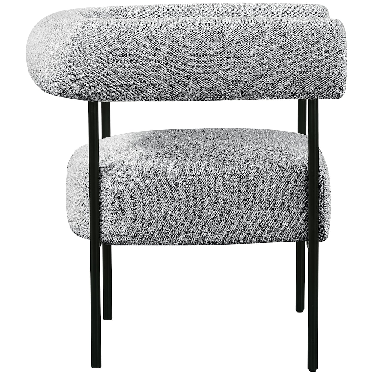 Meridian Furniture Blake Grey Boucle Fabric Accent Chair