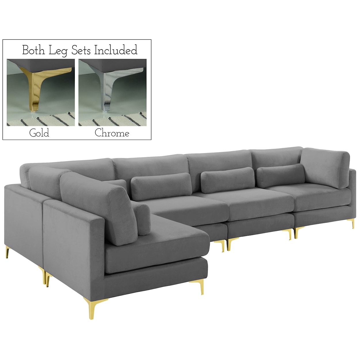 Meridian Furniture Julia Modular Sectional (5 Boxes)