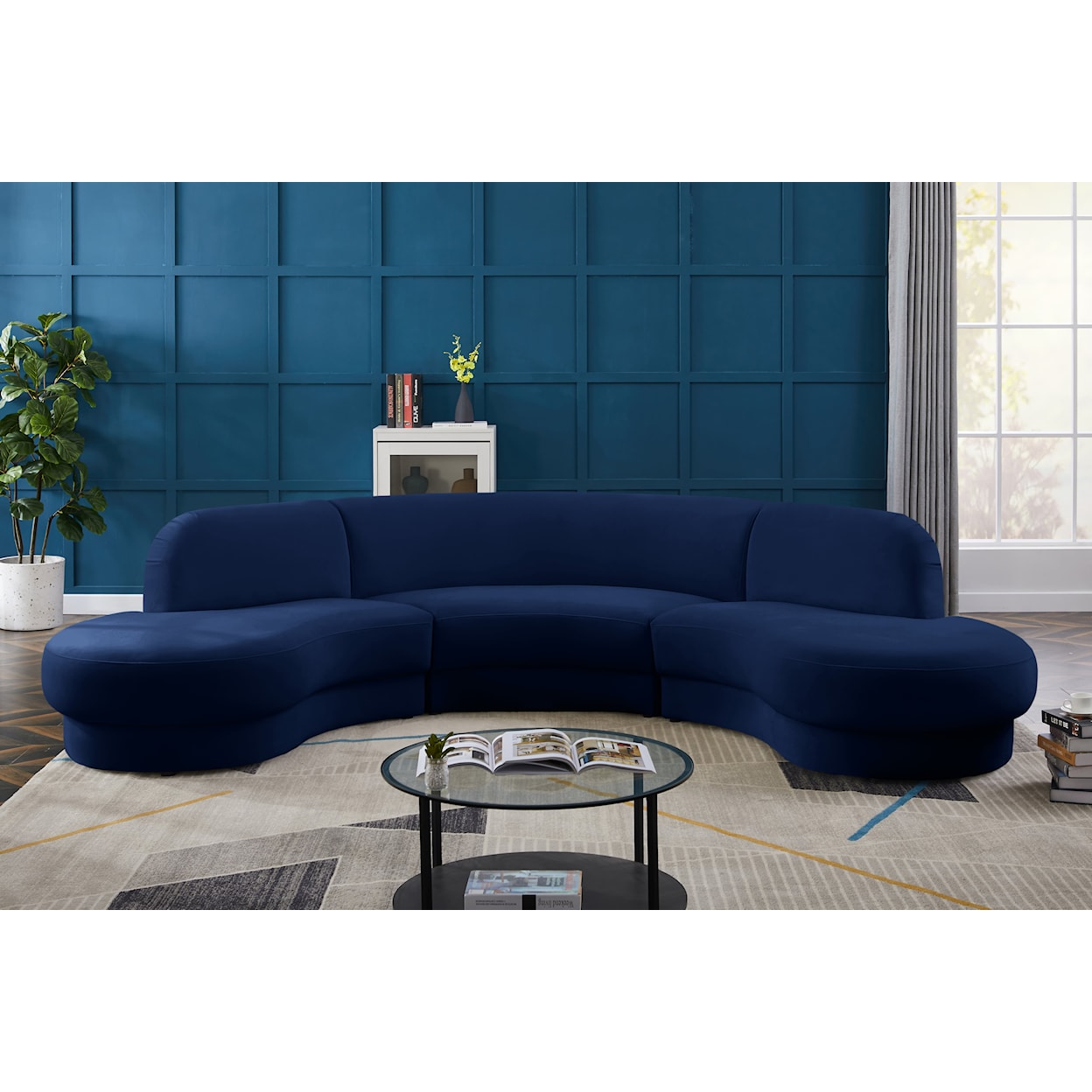 Meridian Furniture Rosa 3pc. Sectional (3 Boxes)