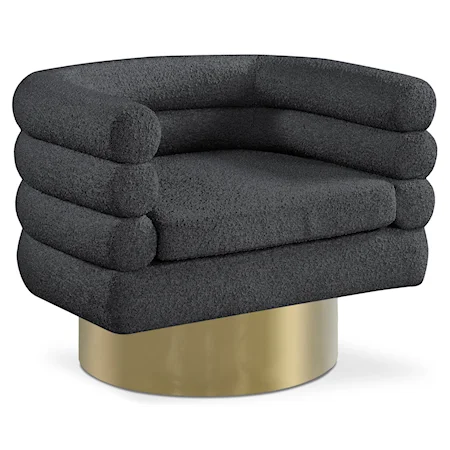 Tessa Black Boucle Fabric Accent Chair
