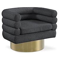 Tessa Black Boucle Fabric Accent Chair