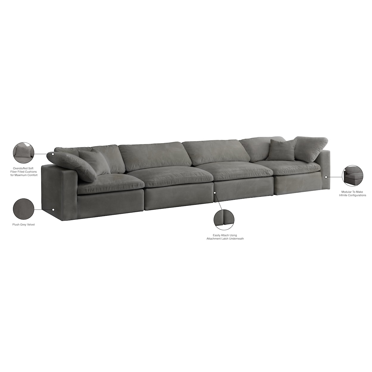 Meridian Furniture Cozy Comfort Modular Sofa