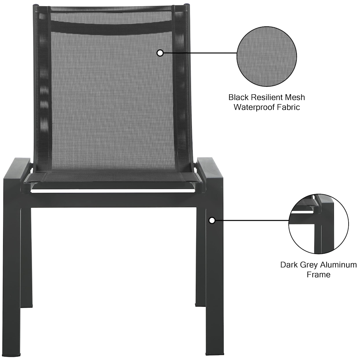 Meridian Furniture Nizuc Aluminum Mesh Dining Chair