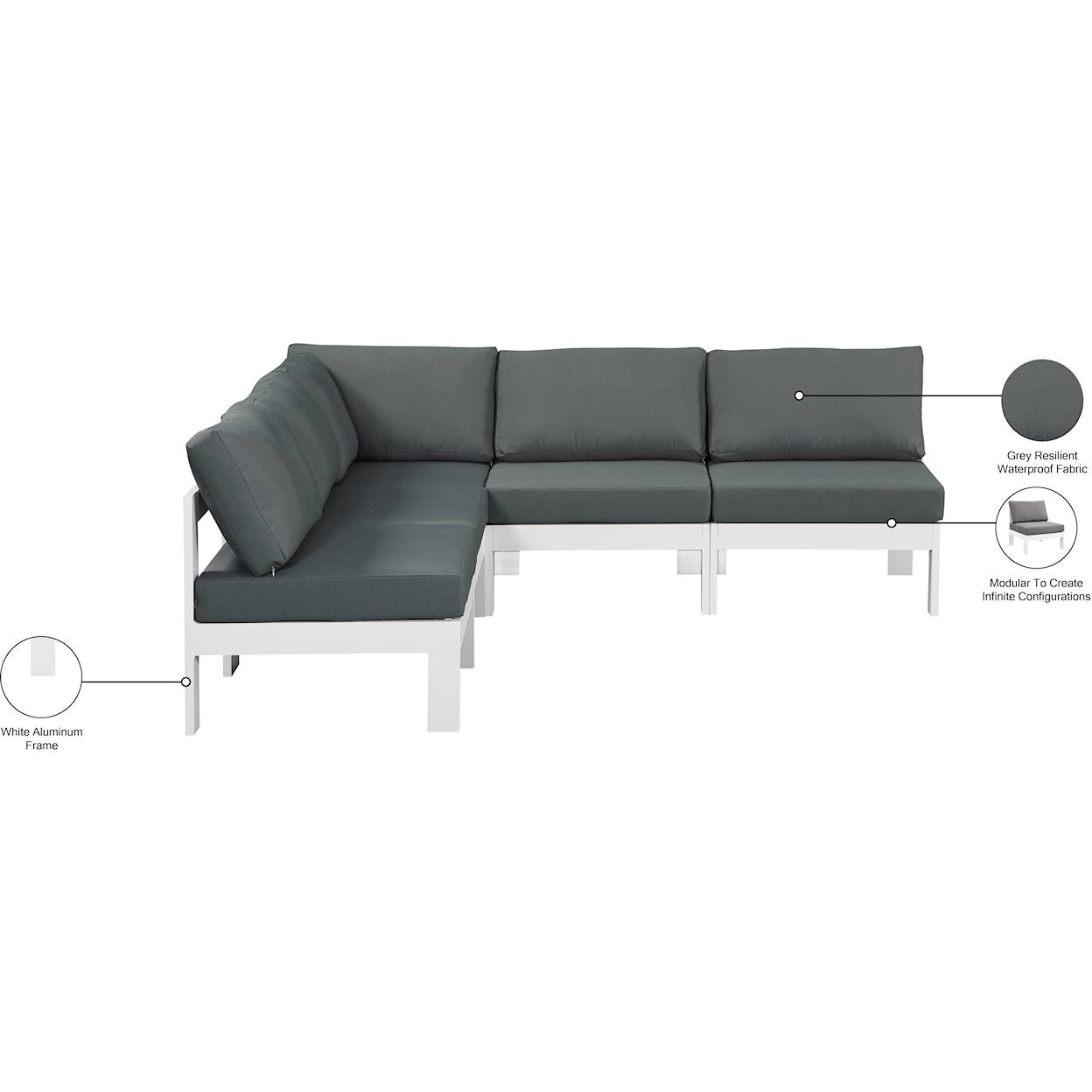 Meridian Furniture Nizuc Modular Sectional