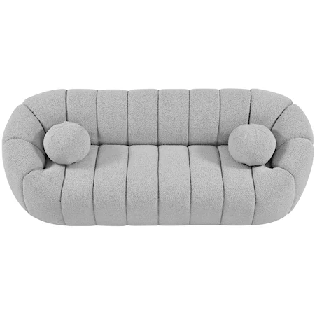 Contemporary Elijah Sofa Grey Boucle Fabric