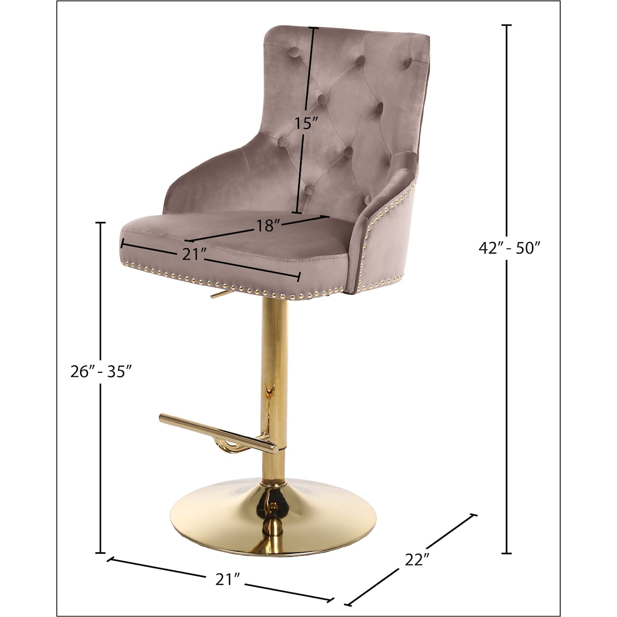 Meridian Furniture Claude Adjustable Stool