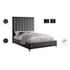 Meridian Furniture Via Queen Panel Bed with Channel Tufting