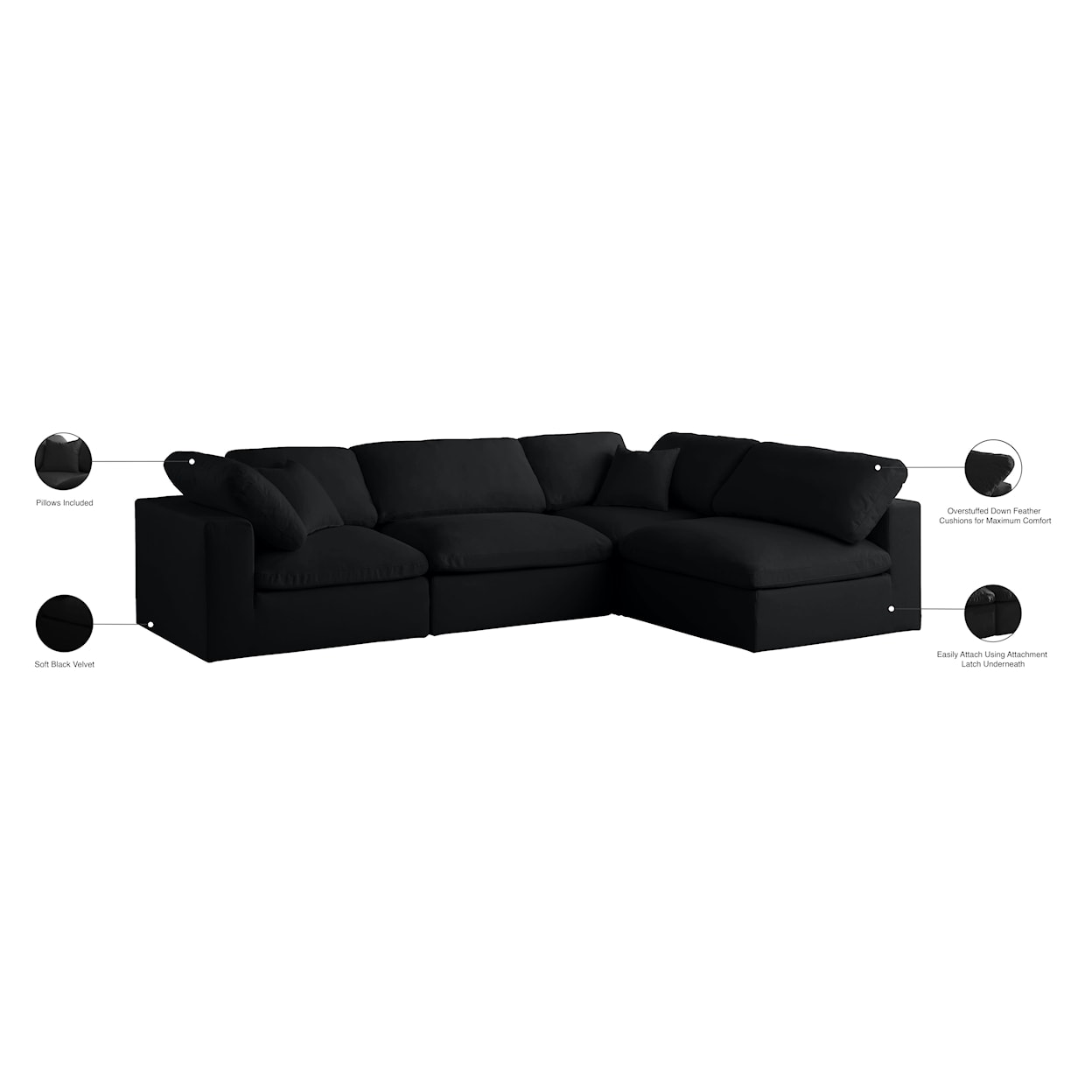 Meridian Furniture Plush Standard Comfort Modular Sectional