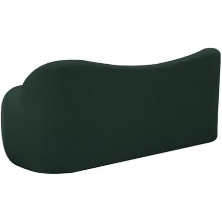 Upholstered Green Boucle Fabric Bench