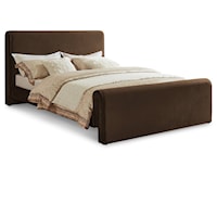 Sloan Brown Velvet Queen Bed (3 Boxes)