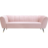 Contemporary Beaumont Sofa Pink Velvet
