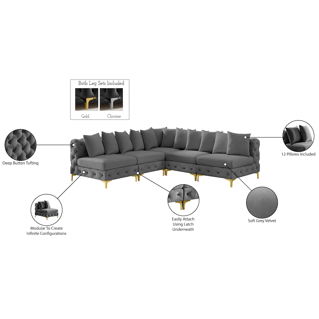 Meridian Furniture Tremblay Modular Sectional