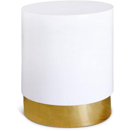 White End Table with Gold Base