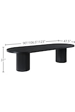 Meridian Furniture Belinda Contemporary Black Oak Dining Table with Table Leaves
