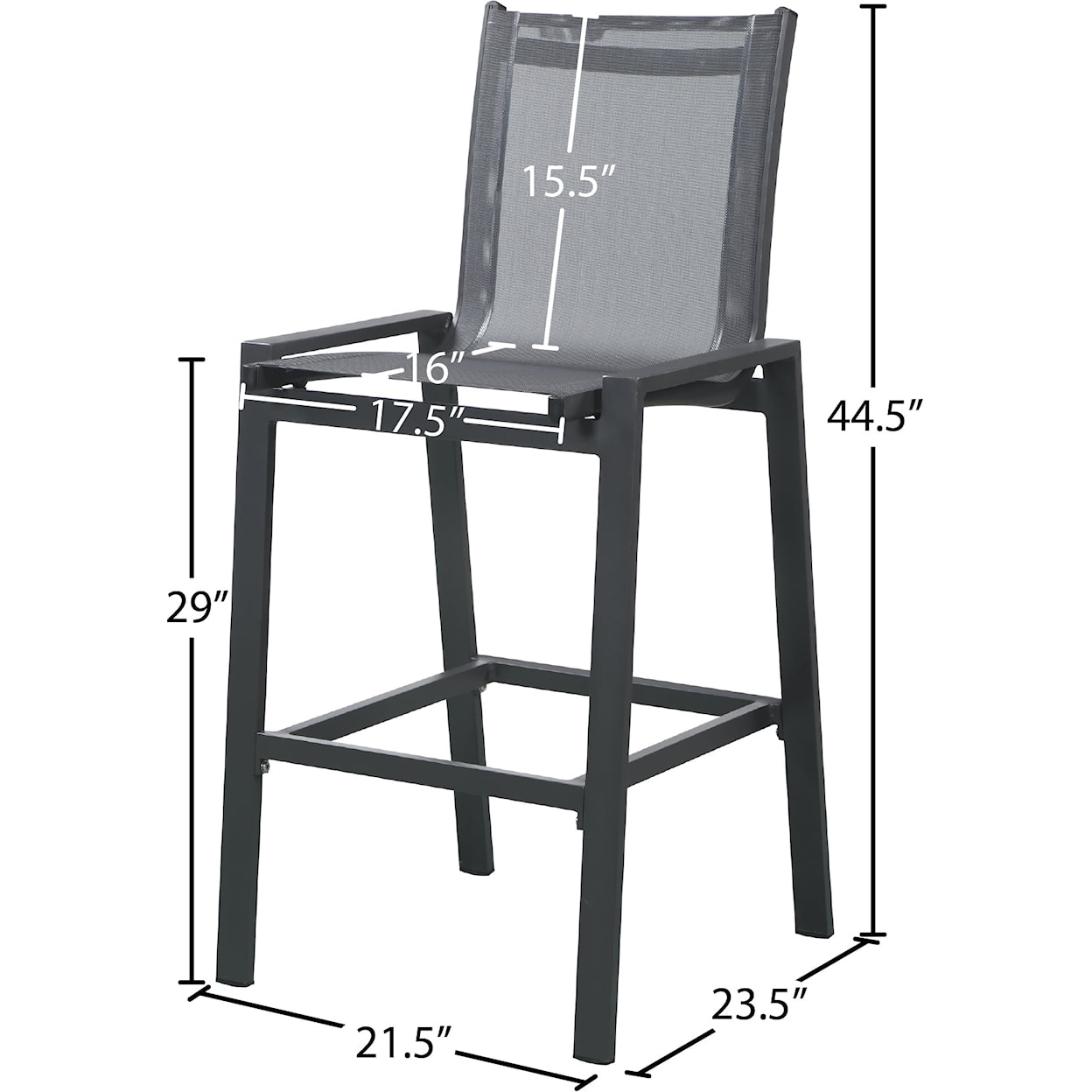 Meridian Furniture Nizuc Aluminum Mesh Barstool