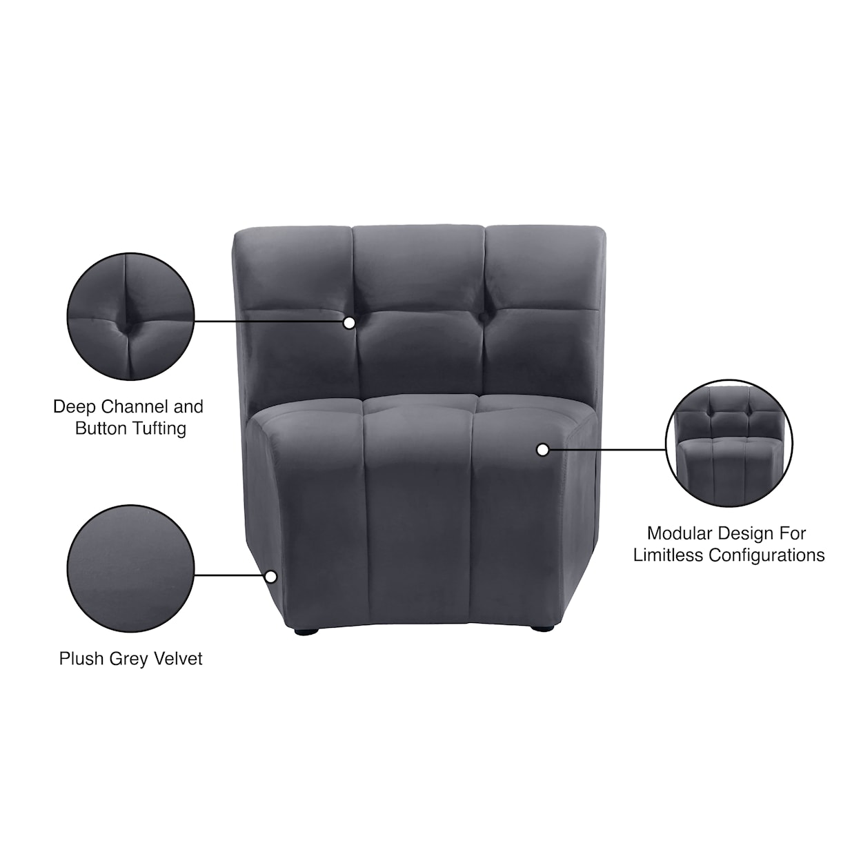 Meridian Furniture Limitless Modular Chair