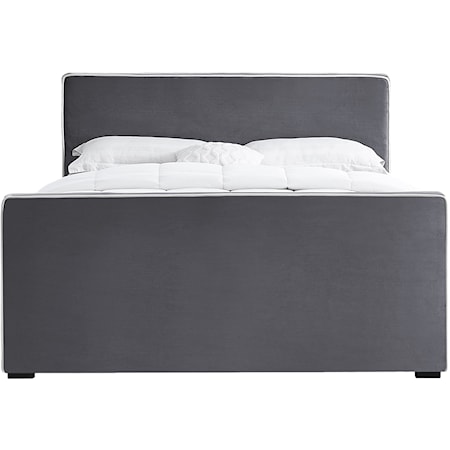 Contemporary Dillard Queen Bed Grey Velvet