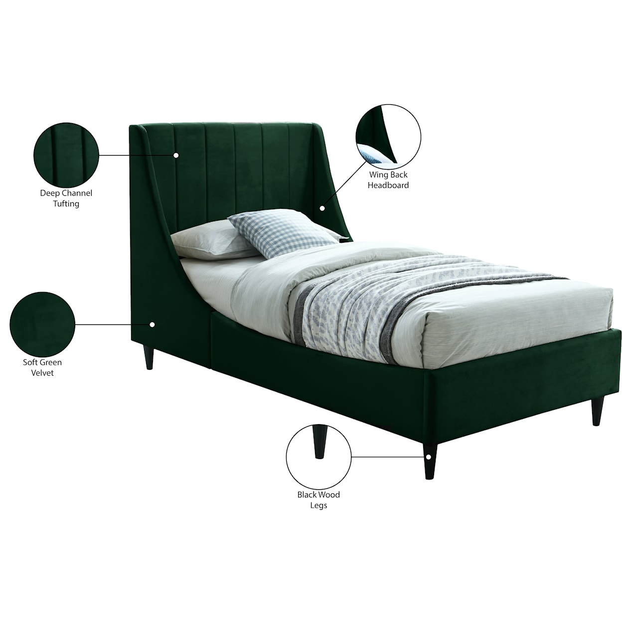 Meridian Furniture Eva Twin Bed