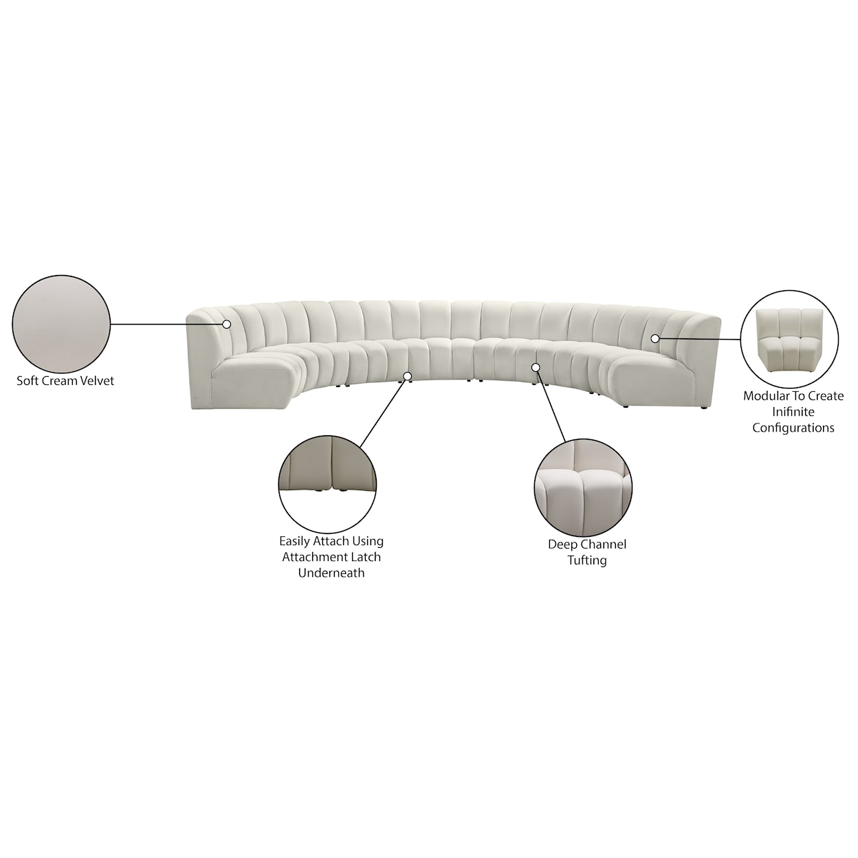 Meridian Furniture Infinity 7pc. Modular Sectional