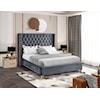 Meridian Furniture Barolo Upholstered Grey Velvet King Bed