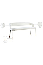 Meridian Furniture Destiny Contemporary Upholstered Cream Velvet Bench