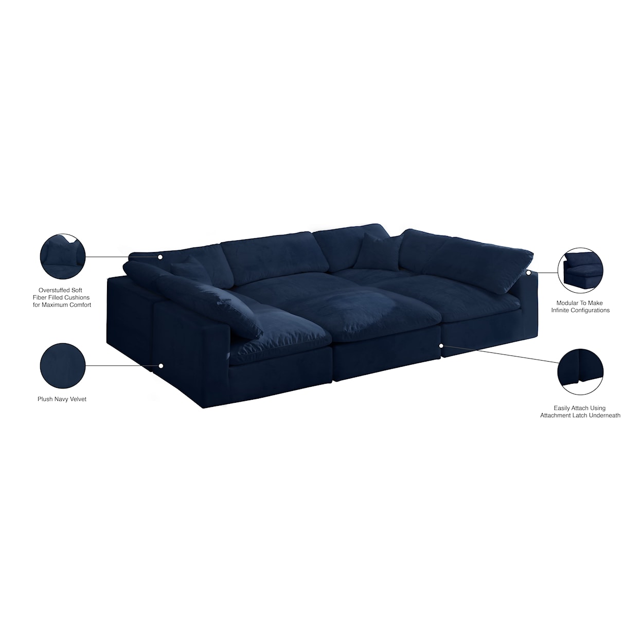 Meridian Furniture Cozy Comfort Modular Sectional