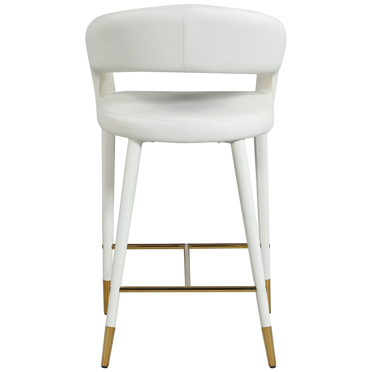 Meridian Furniture Destiny Upholstered White Faux Leather Counter Stool