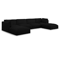 Ease Black Polyester Fabric Modular Sectional