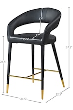 Meridian Furniture Destiny Contemporary Upholstered Navy Velvet Dining Chair