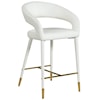 Meridian Furniture Destiny Upholstered White Faux Leather Counter Stool