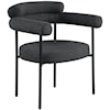 Meridian Furniture Blake Fabric Dining Chair with Black Iron Frame