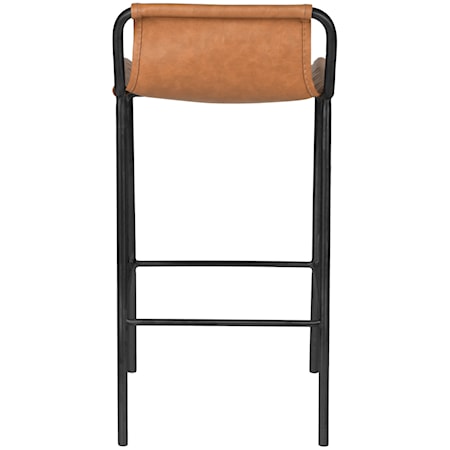 Cognac Faux Leather Counter Stool